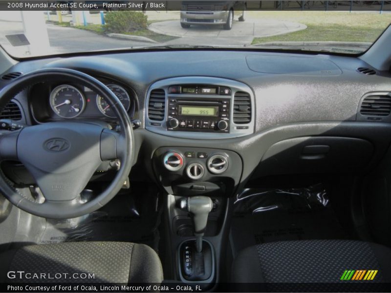 Platinum Silver / Black 2008 Hyundai Accent SE Coupe