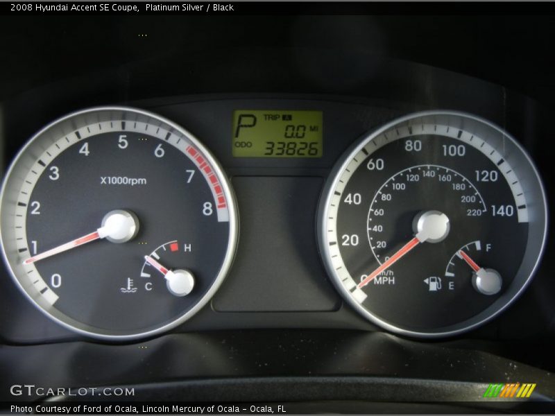 Platinum Silver / Black 2008 Hyundai Accent SE Coupe