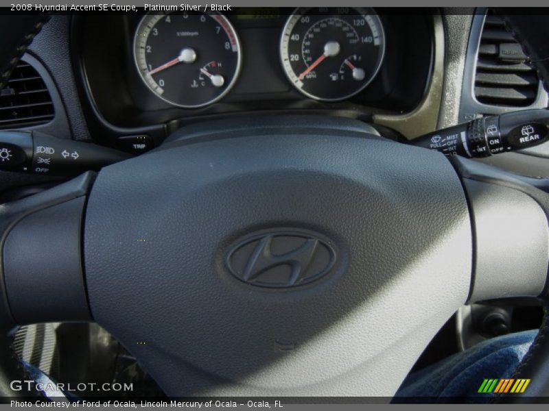 Platinum Silver / Black 2008 Hyundai Accent SE Coupe