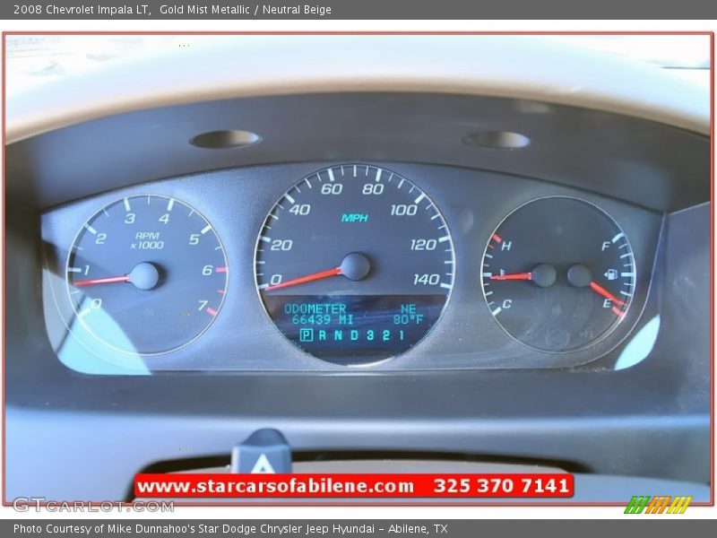 Gold Mist Metallic / Neutral Beige 2008 Chevrolet Impala LT