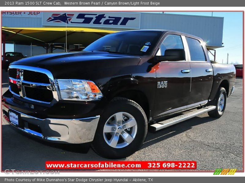 Western Brown Pearl / Canyon Brown/Light Frost Beige 2013 Ram 1500 SLT Crew Cab