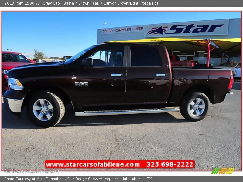 Western Brown Pearl / Canyon Brown/Light Frost Beige 2013 Ram 1500 SLT Crew Cab
