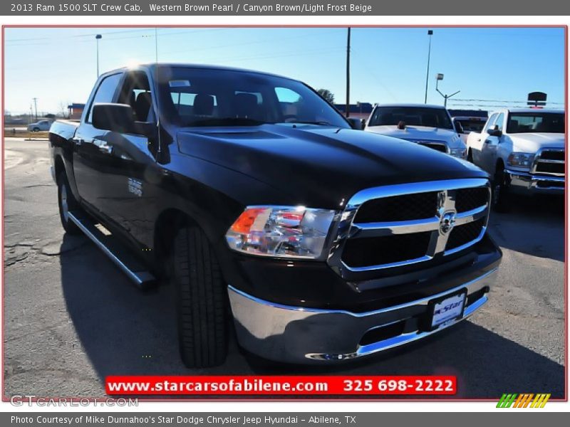 Western Brown Pearl / Canyon Brown/Light Frost Beige 2013 Ram 1500 SLT Crew Cab