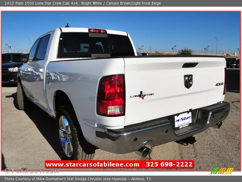Bright White / Canyon Brown/Light Frost Beige 2013 Ram 1500 Lone Star Crew Cab 4x4