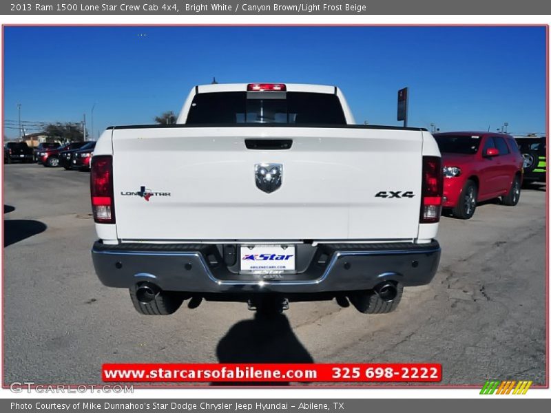 Bright White / Canyon Brown/Light Frost Beige 2013 Ram 1500 Lone Star Crew Cab 4x4