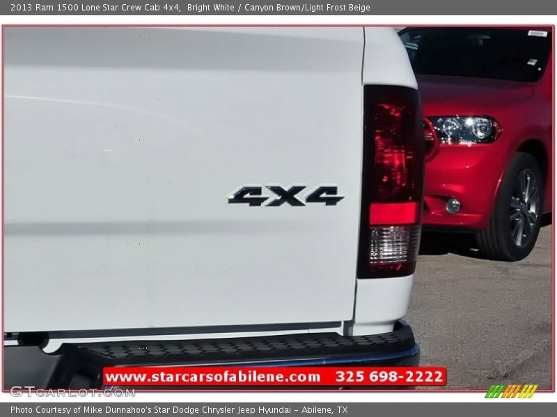 Bright White / Canyon Brown/Light Frost Beige 2013 Ram 1500 Lone Star Crew Cab 4x4