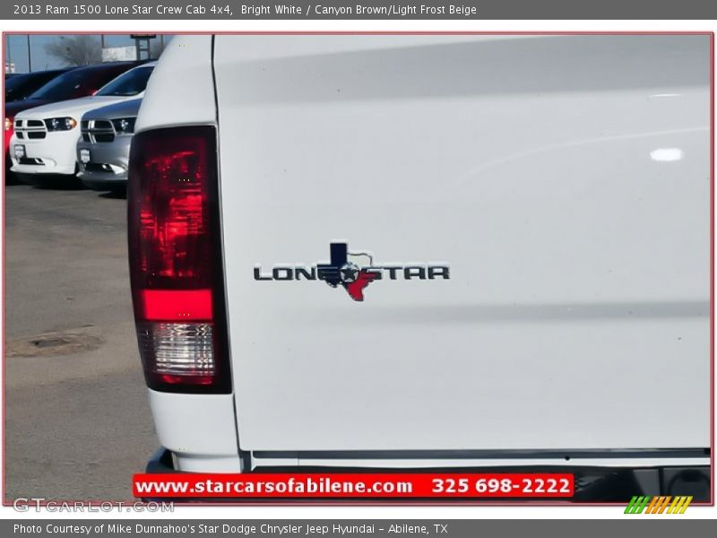 Bright White / Canyon Brown/Light Frost Beige 2013 Ram 1500 Lone Star Crew Cab 4x4