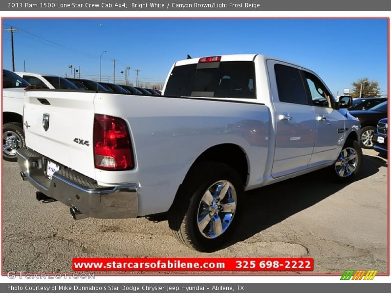 Bright White / Canyon Brown/Light Frost Beige 2013 Ram 1500 Lone Star Crew Cab 4x4