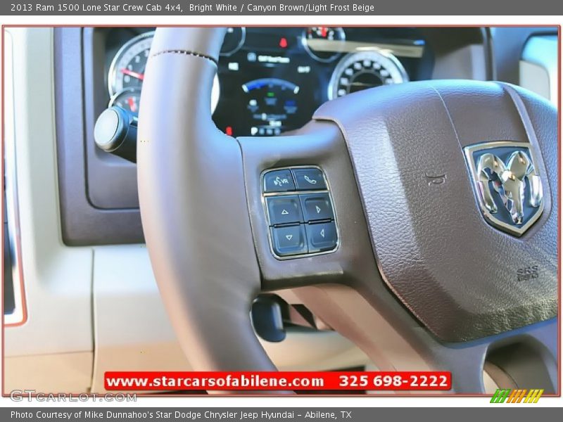 Bright White / Canyon Brown/Light Frost Beige 2013 Ram 1500 Lone Star Crew Cab 4x4