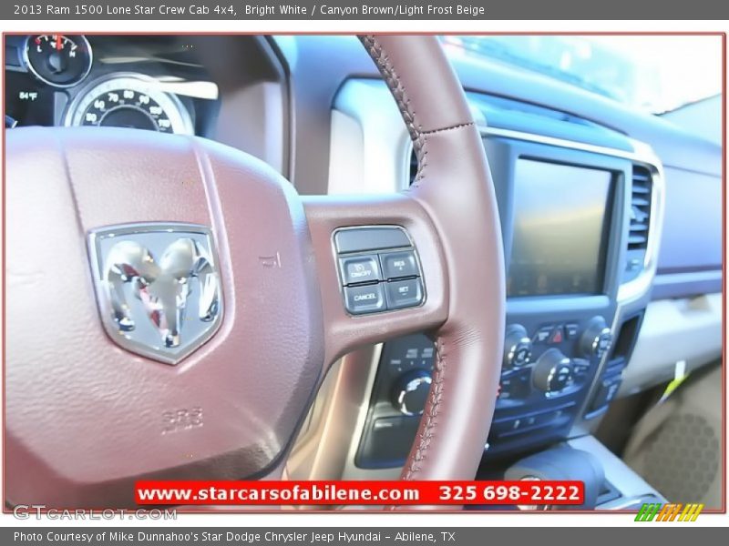 Bright White / Canyon Brown/Light Frost Beige 2013 Ram 1500 Lone Star Crew Cab 4x4