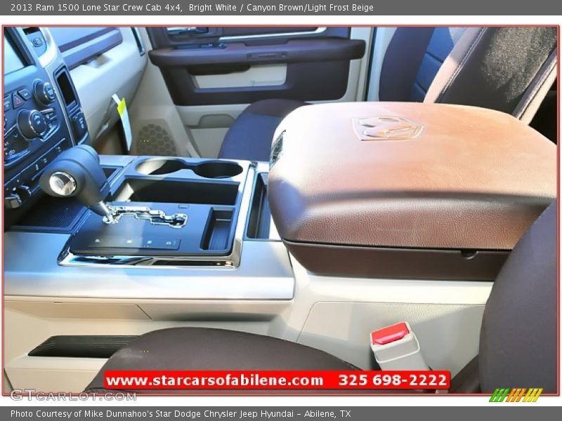 Bright White / Canyon Brown/Light Frost Beige 2013 Ram 1500 Lone Star Crew Cab 4x4