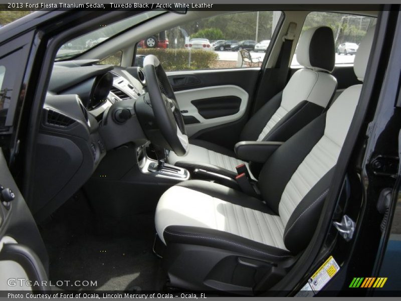  2013 Fiesta Titanium Sedan Arctic White Leather Interior