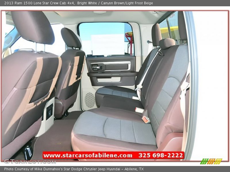 Bright White / Canyon Brown/Light Frost Beige 2013 Ram 1500 Lone Star Crew Cab 4x4