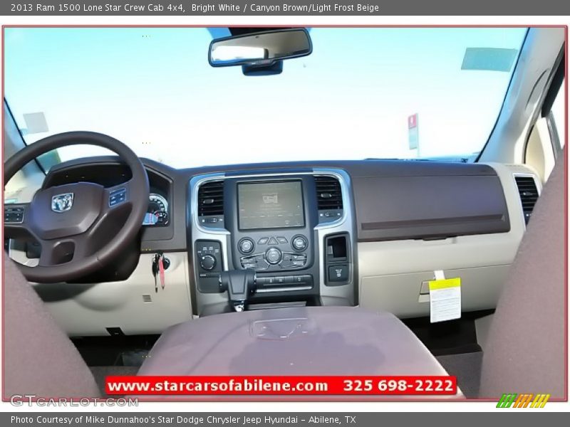 Bright White / Canyon Brown/Light Frost Beige 2013 Ram 1500 Lone Star Crew Cab 4x4