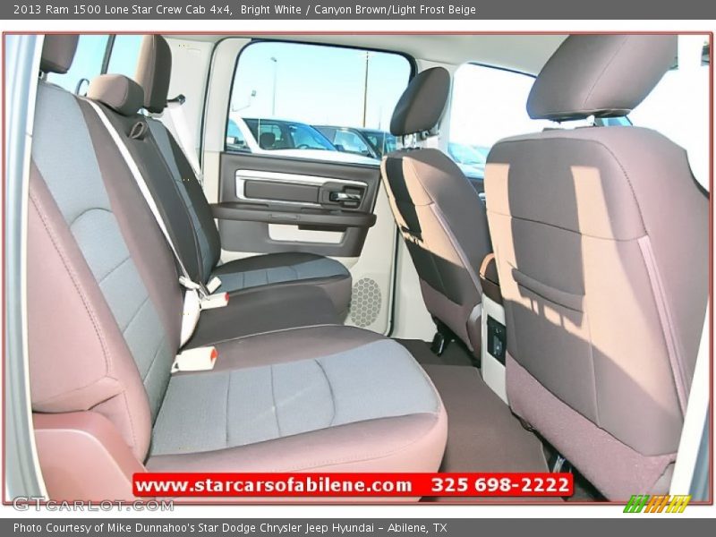 Bright White / Canyon Brown/Light Frost Beige 2013 Ram 1500 Lone Star Crew Cab 4x4