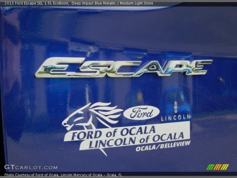 Deep Impact Blue Metallic / Medium Light Stone 2013 Ford Escape SEL 1.6L EcoBoost