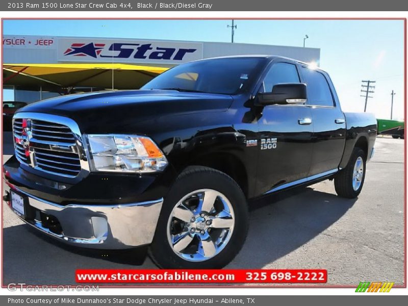 Black / Black/Diesel Gray 2013 Ram 1500 Lone Star Crew Cab 4x4