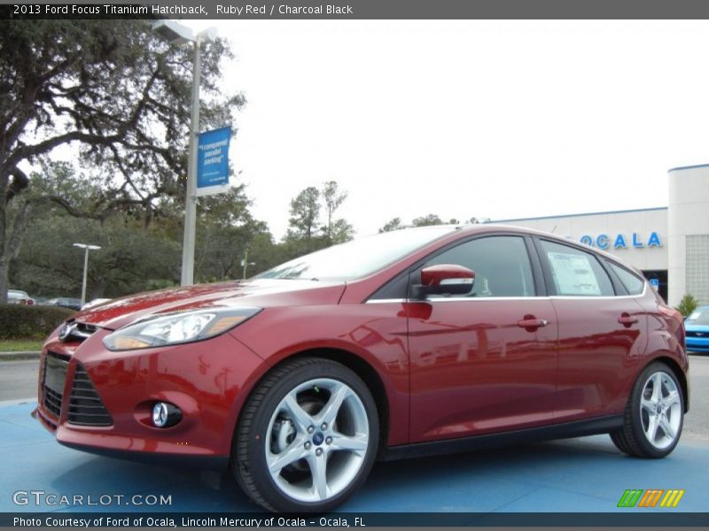 Ruby Red / Charcoal Black 2013 Ford Focus Titanium Hatchback