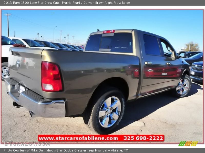 Prairie Pearl / Canyon Brown/Light Frost Beige 2013 Ram 1500 Lone Star Crew Cab