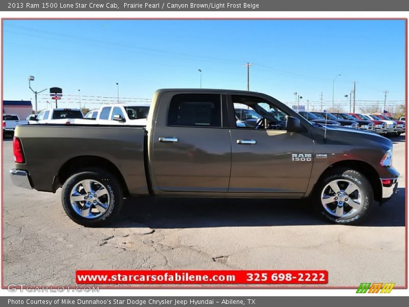 Prairie Pearl / Canyon Brown/Light Frost Beige 2013 Ram 1500 Lone Star Crew Cab