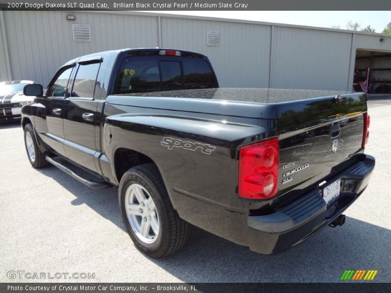 Brilliant Black Crystal Pearl / Medium Slate Gray 2007 Dodge Dakota SLT Quad Cab