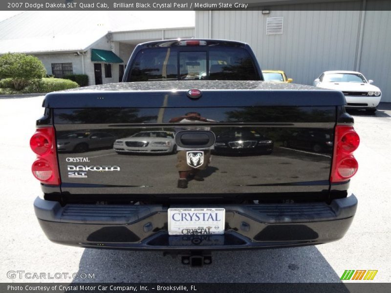 Brilliant Black Crystal Pearl / Medium Slate Gray 2007 Dodge Dakota SLT Quad Cab