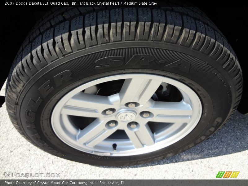 Brilliant Black Crystal Pearl / Medium Slate Gray 2007 Dodge Dakota SLT Quad Cab