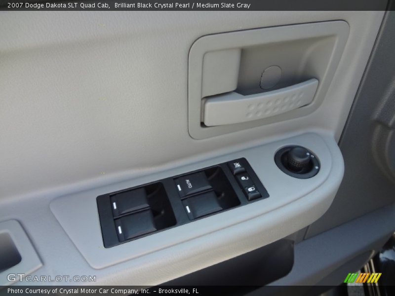 Brilliant Black Crystal Pearl / Medium Slate Gray 2007 Dodge Dakota SLT Quad Cab
