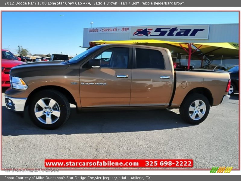 Saddle Brown Pearl / Light Pebble Beige/Bark Brown 2012 Dodge Ram 1500 Lone Star Crew Cab 4x4
