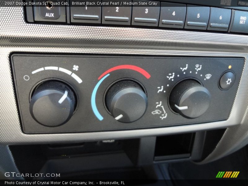 Brilliant Black Crystal Pearl / Medium Slate Gray 2007 Dodge Dakota SLT Quad Cab