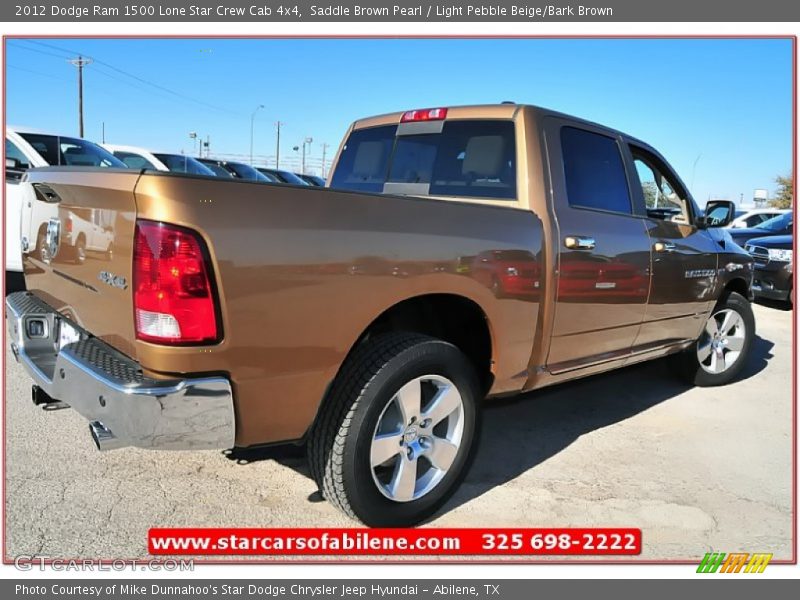 Saddle Brown Pearl / Light Pebble Beige/Bark Brown 2012 Dodge Ram 1500 Lone Star Crew Cab 4x4