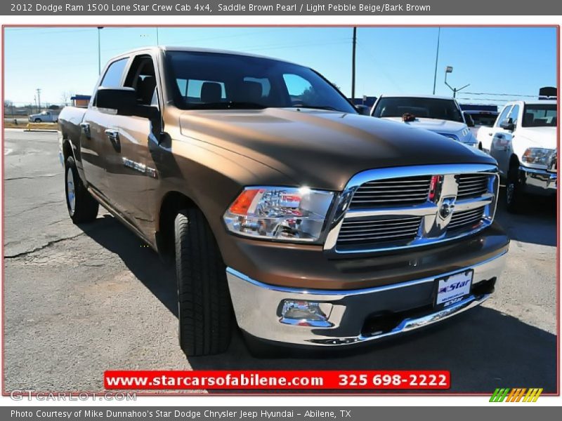 Saddle Brown Pearl / Light Pebble Beige/Bark Brown 2012 Dodge Ram 1500 Lone Star Crew Cab 4x4