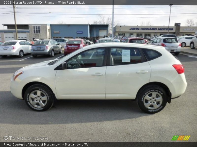 Phantom White Pearl / Black 2008 Nissan Rogue S AWD
