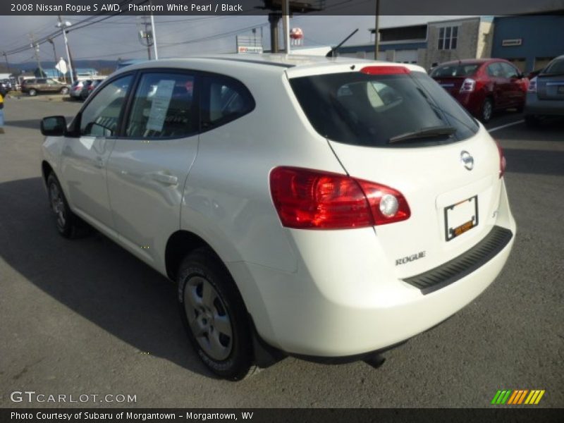 Phantom White Pearl / Black 2008 Nissan Rogue S AWD