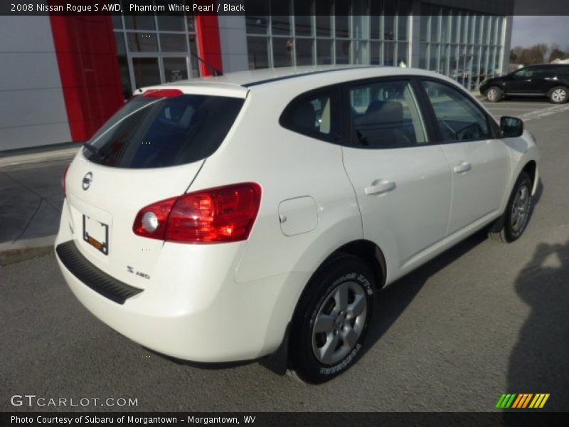 Phantom White Pearl / Black 2008 Nissan Rogue S AWD