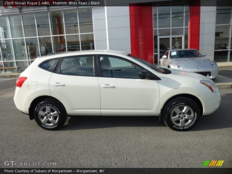 Phantom White Pearl / Black 2008 Nissan Rogue S AWD