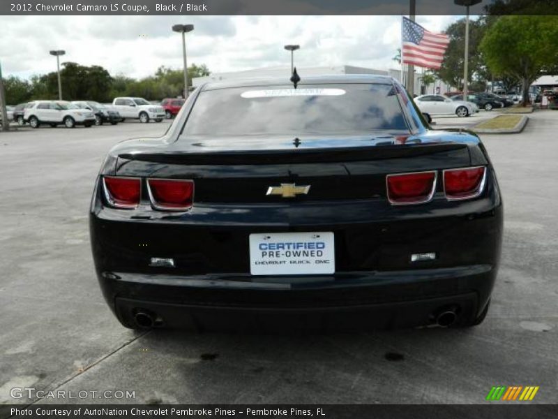 Black / Black 2012 Chevrolet Camaro LS Coupe