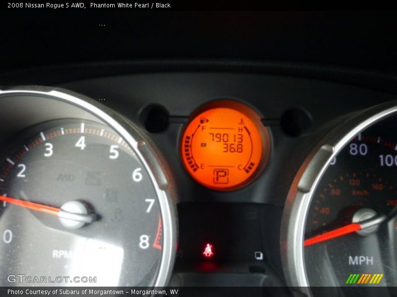 Phantom White Pearl / Black 2008 Nissan Rogue S AWD