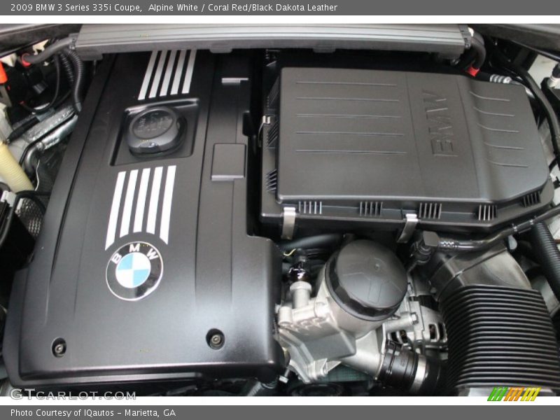 Alpine White / Coral Red/Black Dakota Leather 2009 BMW 3 Series 335i Coupe