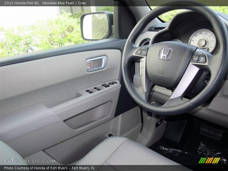 Obsidian Blue Pearl / Gray 2013 Honda Pilot EX