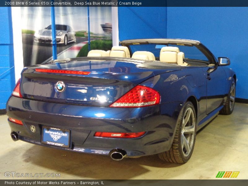 Deep Sea Blue Metallic / Cream Beige 2008 BMW 6 Series 650i Convertible