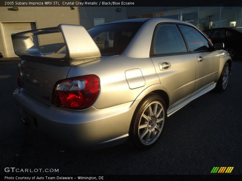 Crystal Grey Metallic / Black/Blue Ecsaine 2005 Subaru Impreza WRX STi