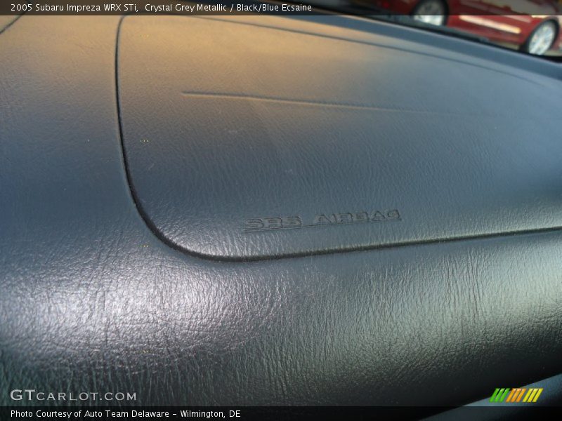 Crystal Grey Metallic / Black/Blue Ecsaine 2005 Subaru Impreza WRX STi