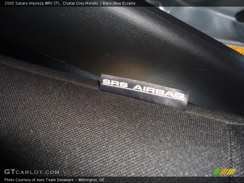 Crystal Grey Metallic / Black/Blue Ecsaine 2005 Subaru Impreza WRX STi