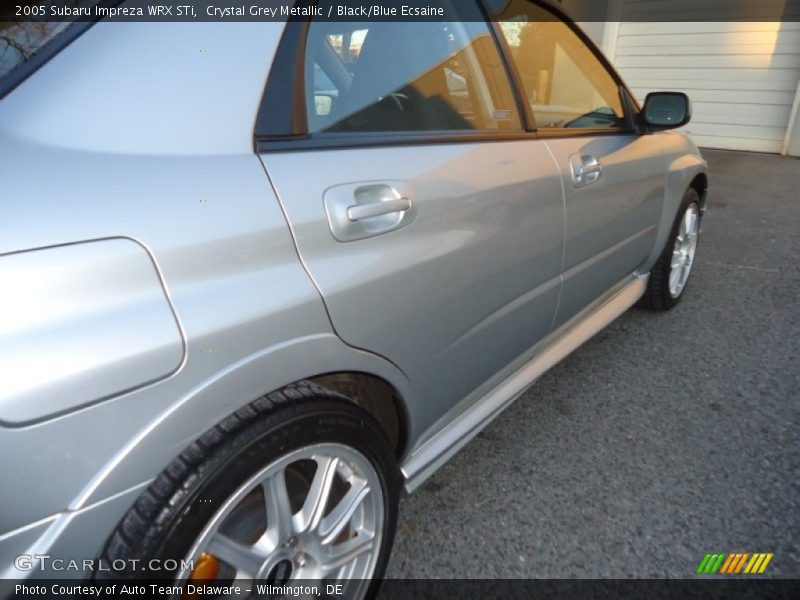 Crystal Grey Metallic / Black/Blue Ecsaine 2005 Subaru Impreza WRX STi