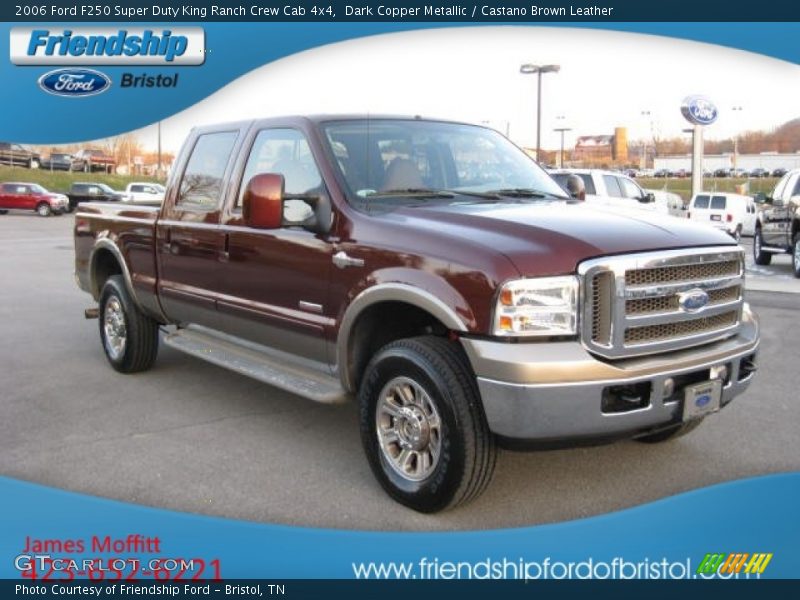 Dark Copper Metallic / Castano Brown Leather 2006 Ford F250 Super Duty King Ranch Crew Cab 4x4