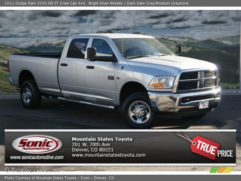 Bright Silver Metallic / Dark Slate Gray/Medium Graystone 2011 Dodge Ram 3500 HD ST Crew Cab 4x4