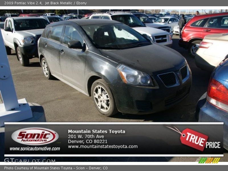 Jet Black Metallic / Ebony 2009 Pontiac Vibe 2.4