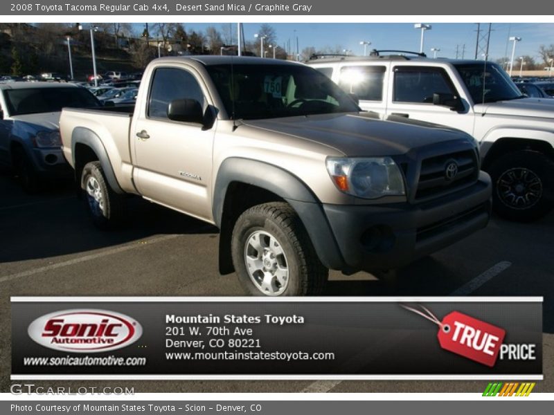 Desert Sand Mica / Graphite Gray 2008 Toyota Tacoma Regular Cab 4x4