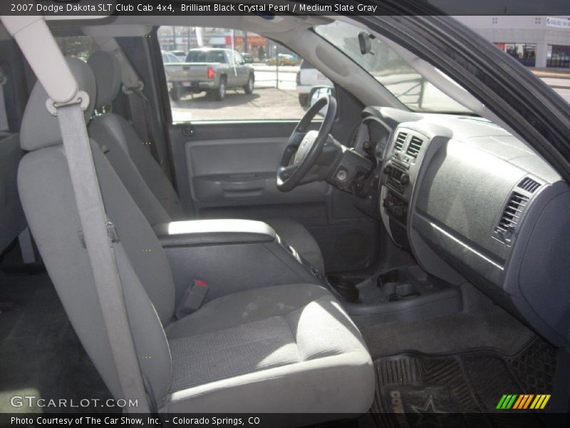 Brilliant Black Crystal Pearl / Medium Slate Gray 2007 Dodge Dakota SLT Club Cab 4x4